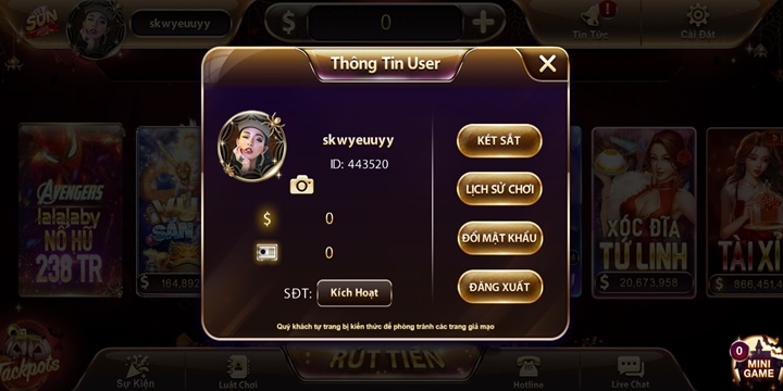 Điều kiện rút tiền nổ hũ Sunwin game thủ cần có