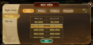 Rút tiền nổ hũ Iwin qua thẻ cào điện thoại 