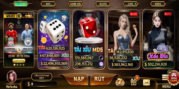 Nhà cái game bài Hipclub gây ấn tượng bởi kho game