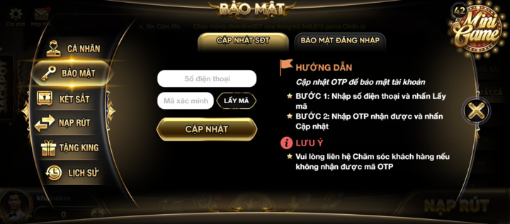 Quyền lợi khi chơi game tại đánh bài rút về ngân hàng Kingfun
