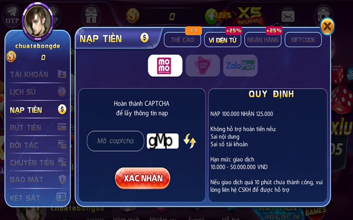 Sanclub với giao dịch nạp rút 