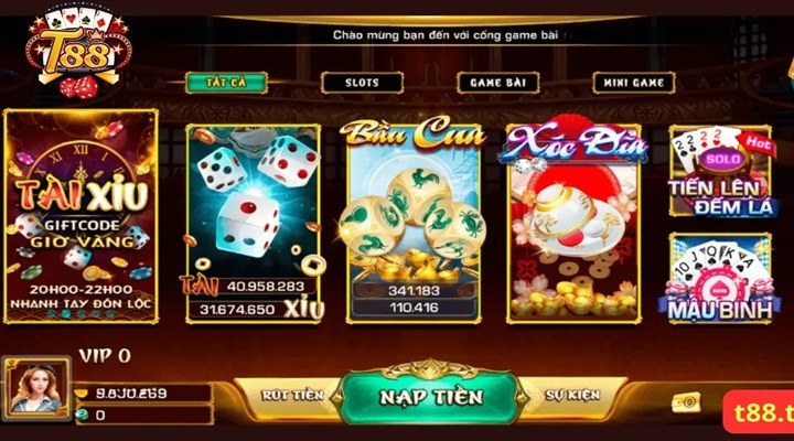 Kho game bài đổi thưởng rút tiền thật T88 ra sao?