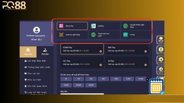 Hướng dẫn giao dịch tại pq88