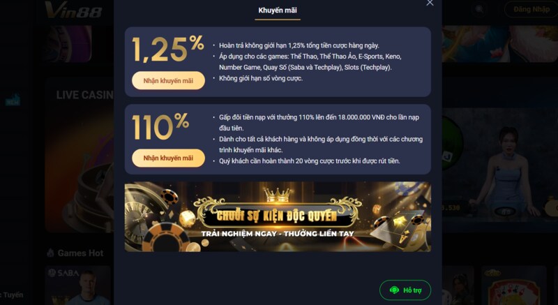 Tổng hợp các sự kiện tại đổi thưởng uy tín Vinbet